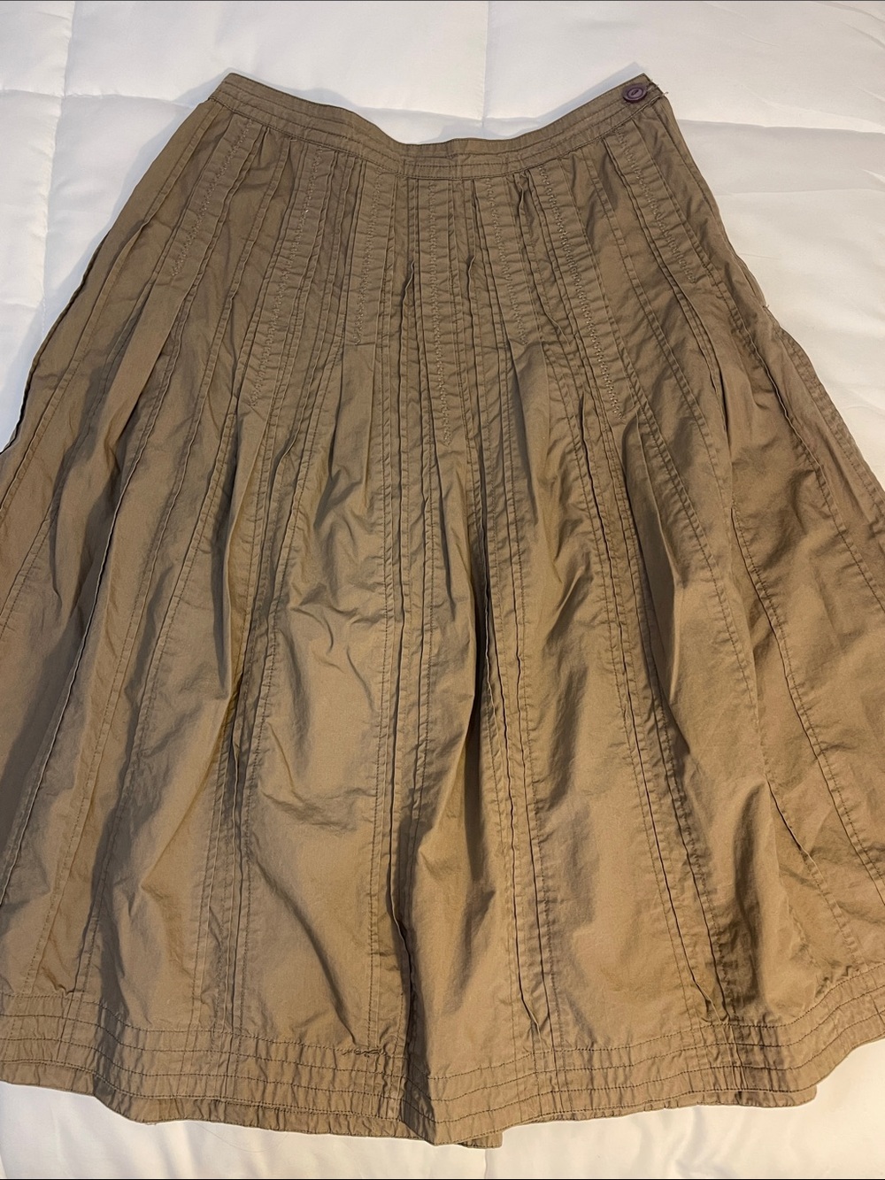 Papillon Boho Olive A-Line Panel Midi Skirt